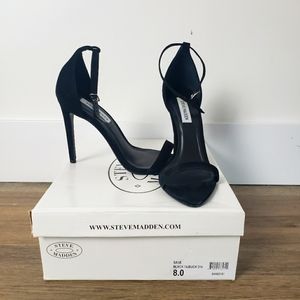 Black Pointed Toe Heeled Sandals